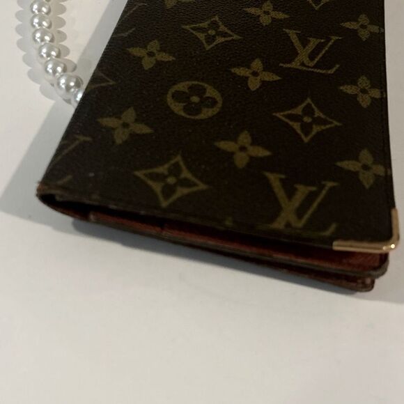 Authentic Louis Vuitton Brown Leather Long Monogram wallet Clutch - Picture 7 of 11
